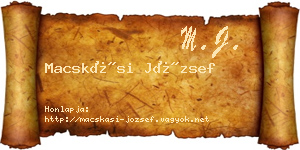 Macskási József névjegykártya